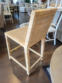 Balboa Rattan on Mahogany Counter Stool by Serena & Lily