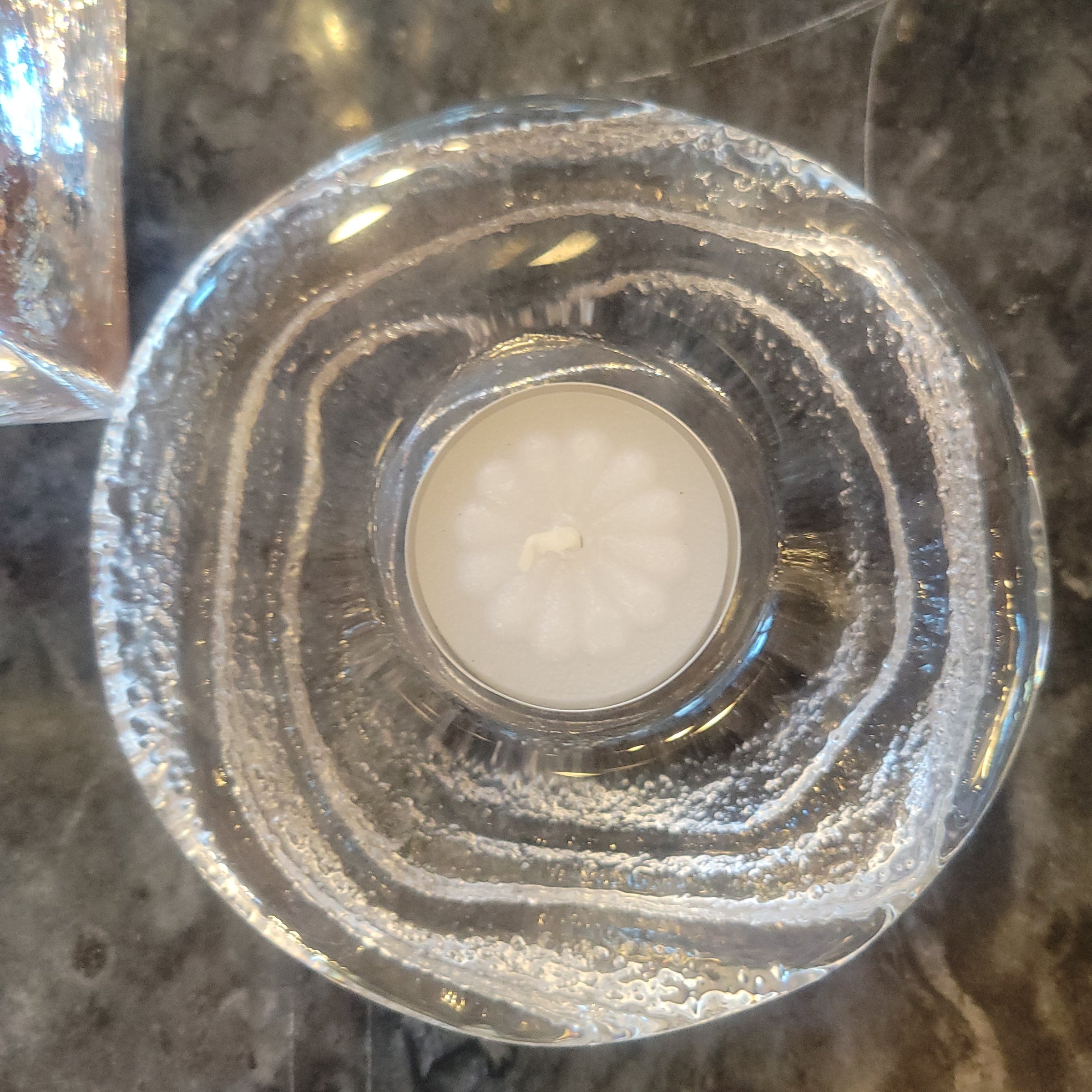 Flat Glass Tea Candle Holder