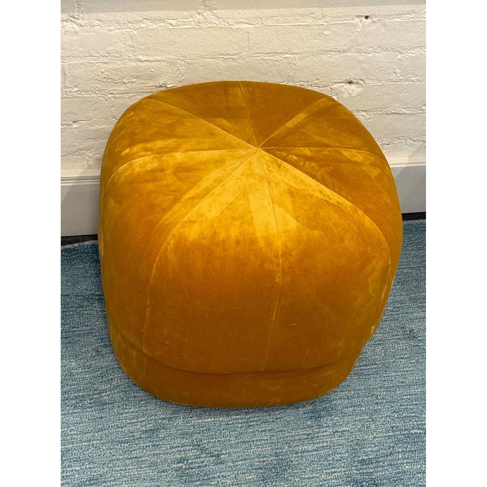 A7G2BDF7 - Velour Circus Pouf in Mustard Yellow by Normann Copenhagen