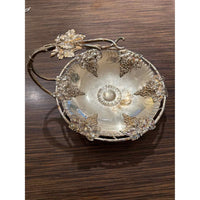 Antique Silveplate Grape Stand  w/ Grape Motif, 11.5" Dia x 8"