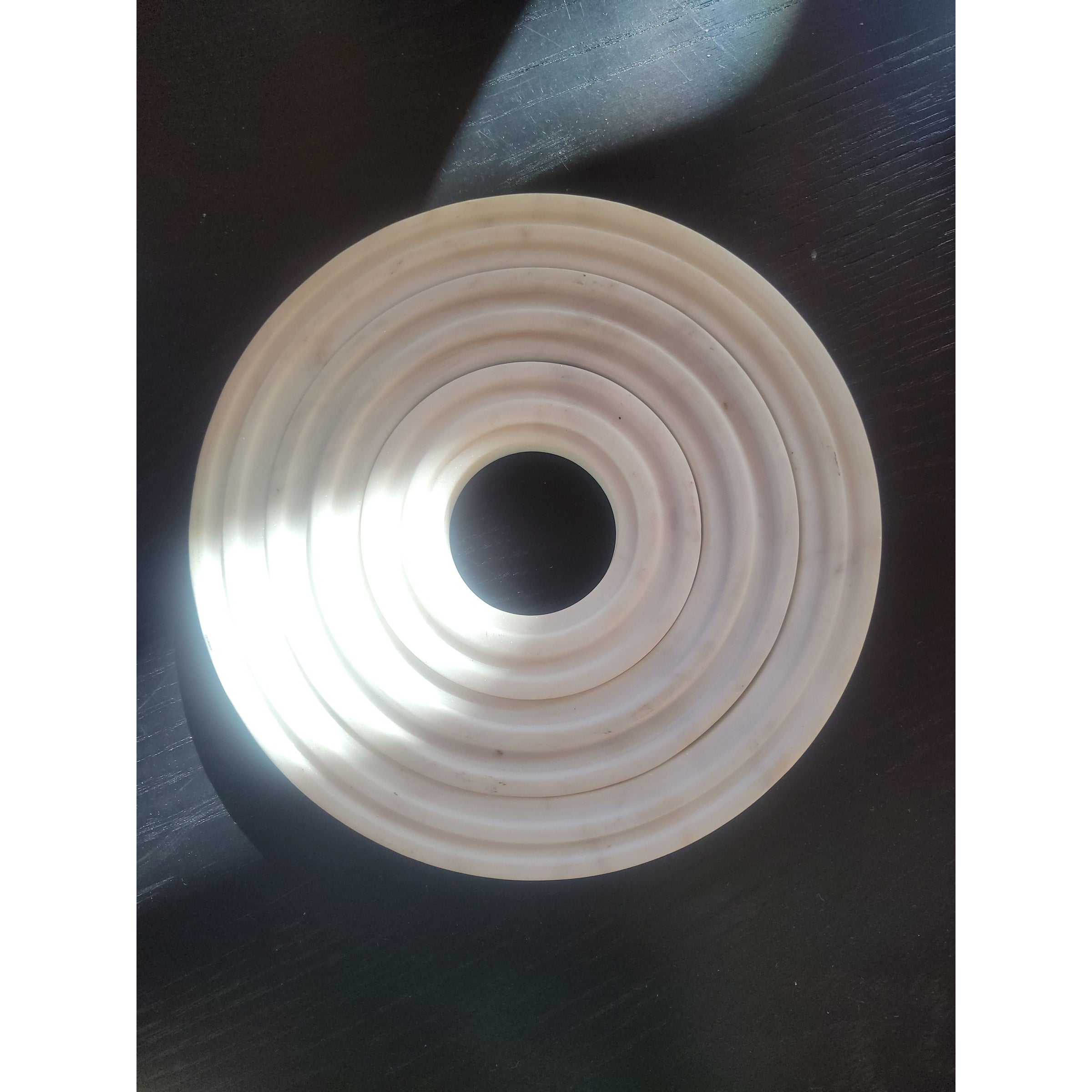 SET of 3 White Marble Trivet Rings