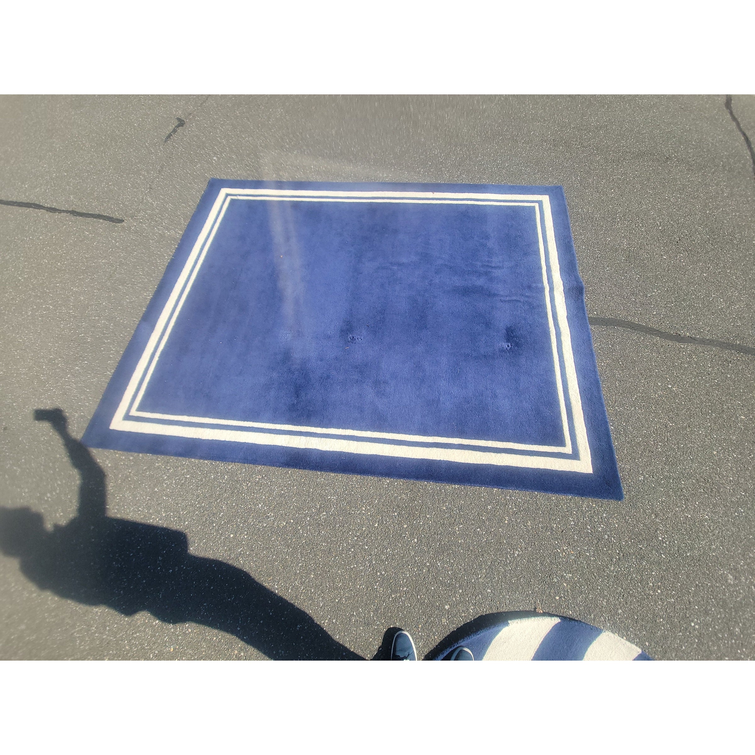 8x10 Harper Navy & White Wool Rug by PB