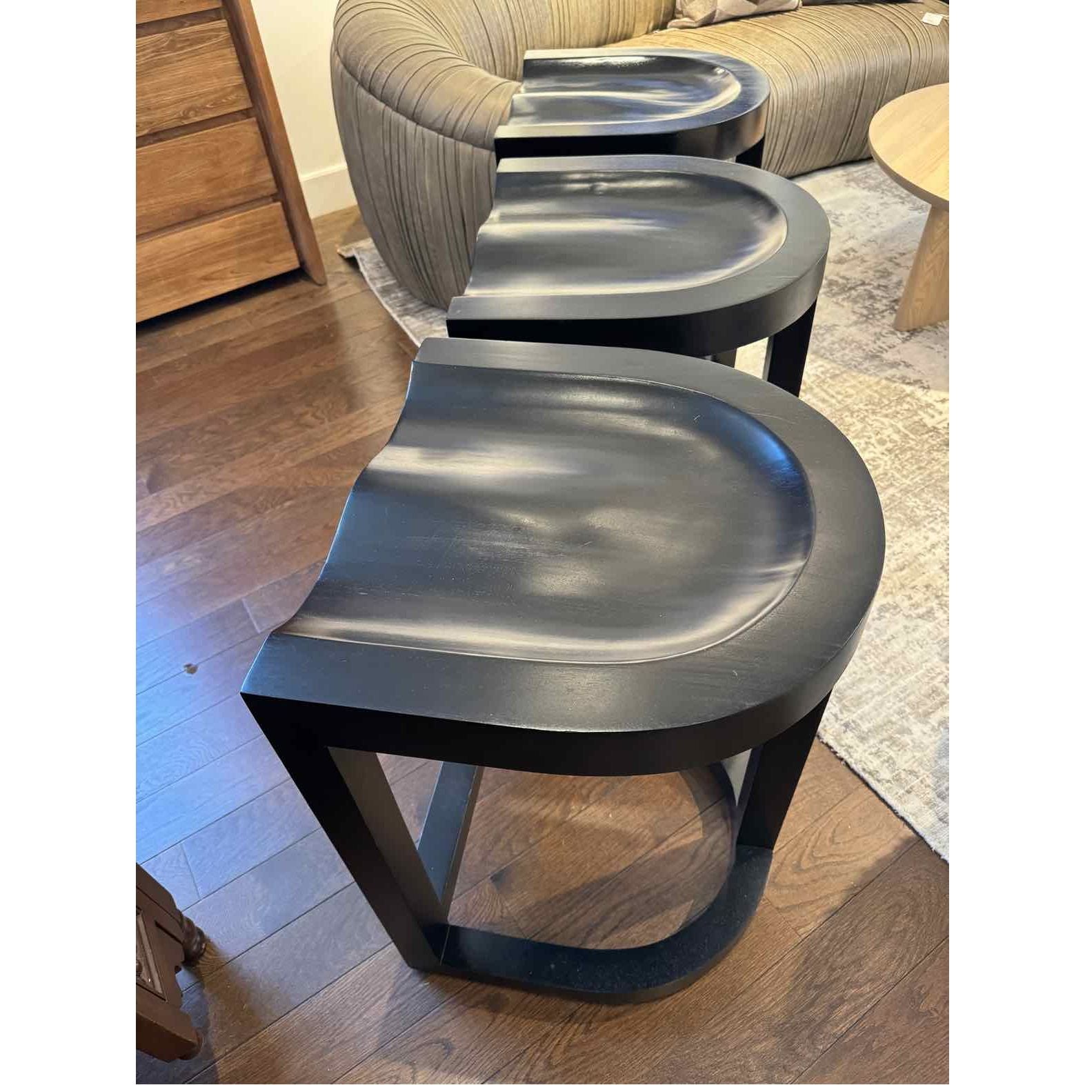 Set of Three  Black Bar Stools by Noir