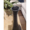 Striped Black & Brown Ceramic Genie Bottle Vase