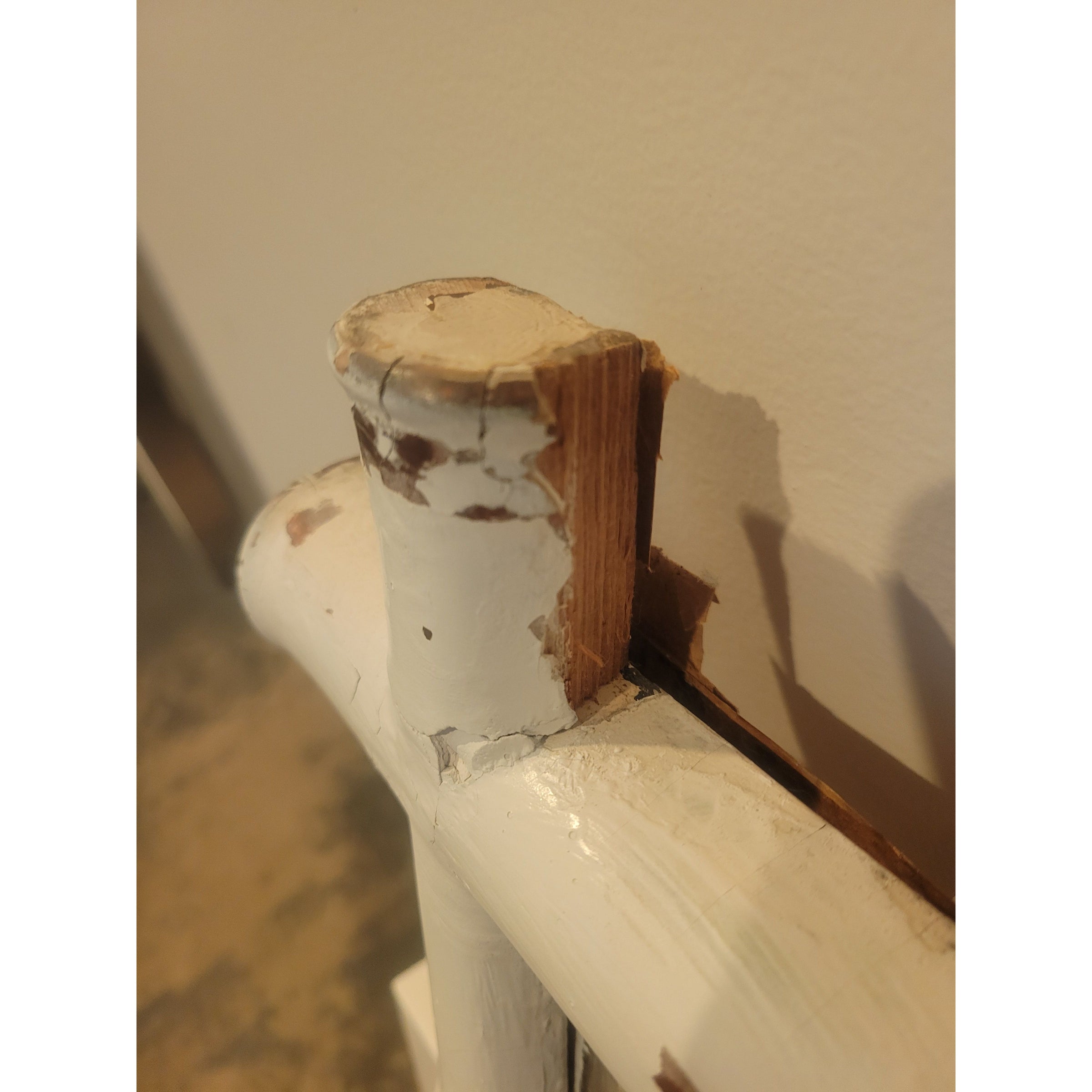 White Painted Faux Bamboo Wall Mirror (AS IS)