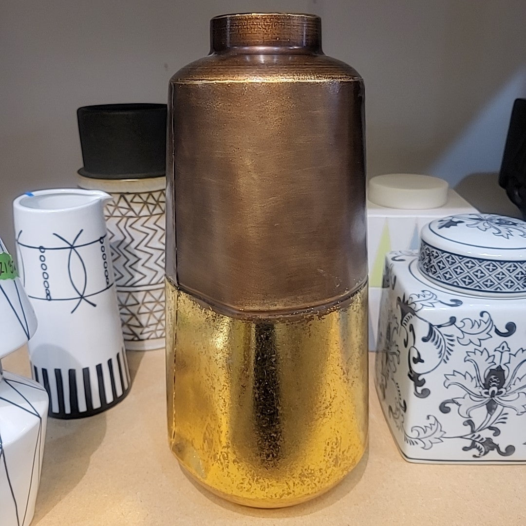 Warped Painted Brass Vase