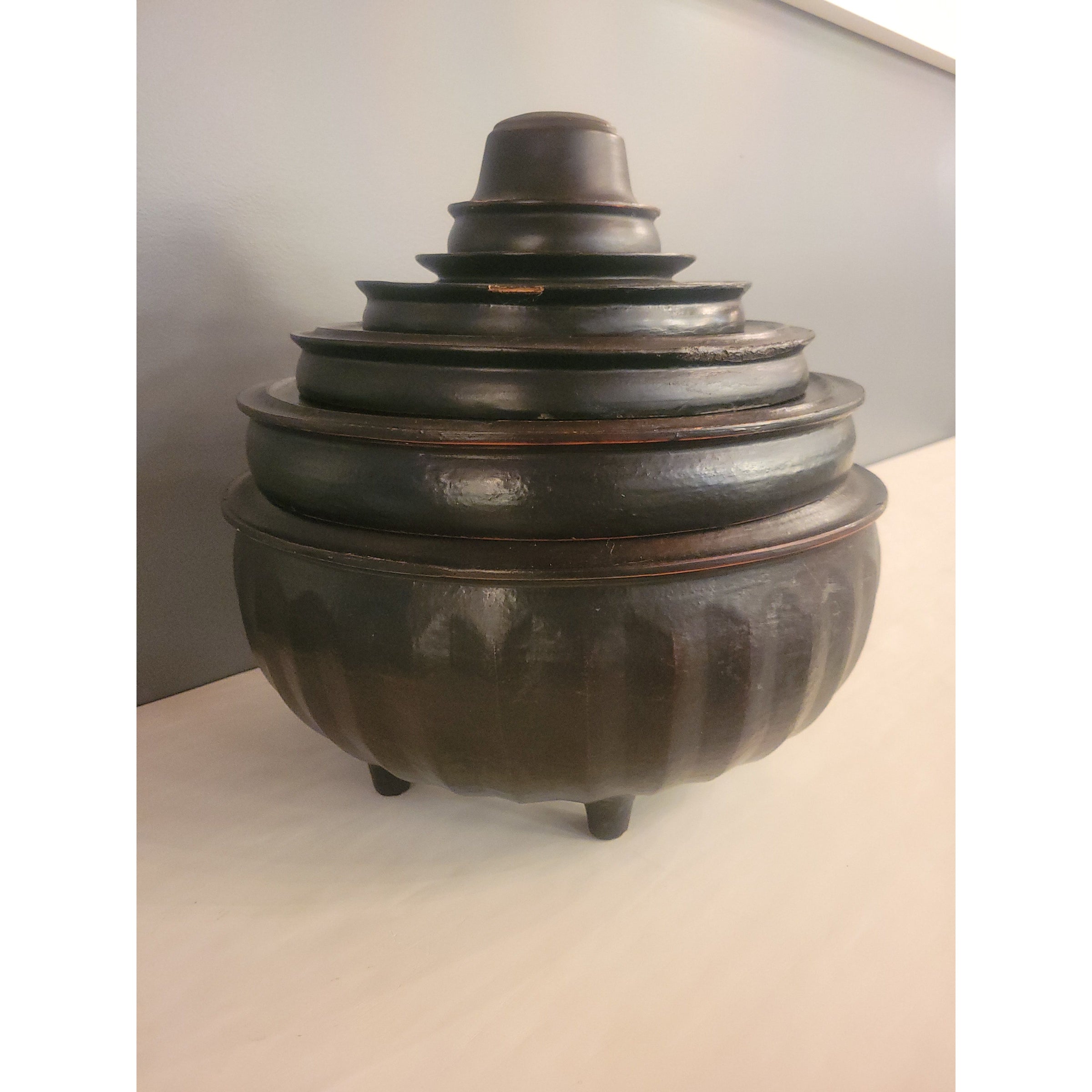 Antique Burmese Lacquer Monk Bowl Set (As Is)