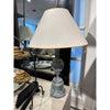 Pair of Grey Metal Urn Lamps w/ Shades