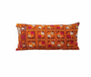 Stella Flame Orange & Magenta Silk Fiber Long Lumbar Pillow w/ Down Insert