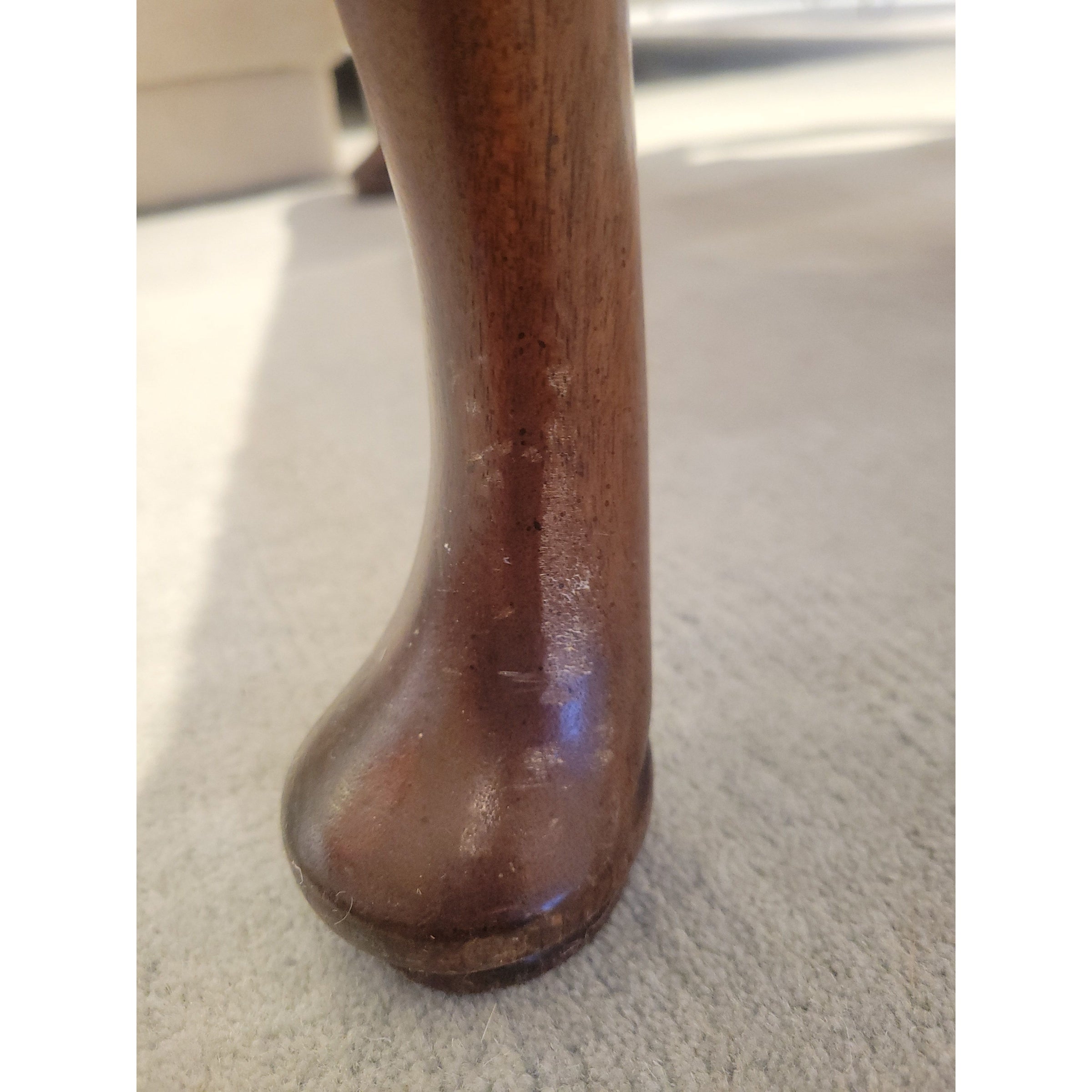 PAIR of Antique Mahogany Queen Anne Chairs w/ Upholstered Seats