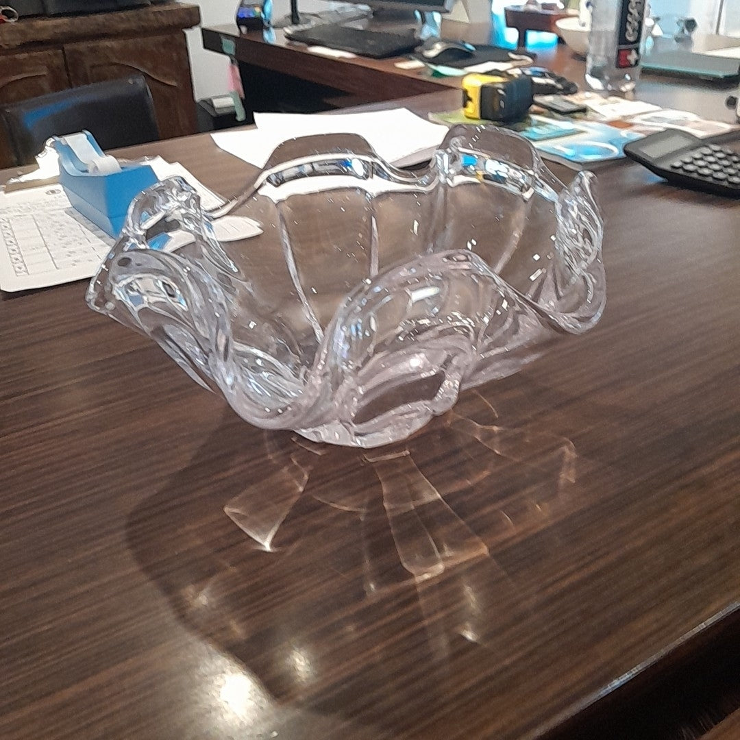 Vintage French Crystal Bowl 11"D x 5"H