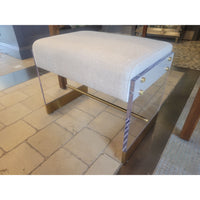 Revelation Performance Fabric Bench w/ Lucite & Brass Legs by Uttermost