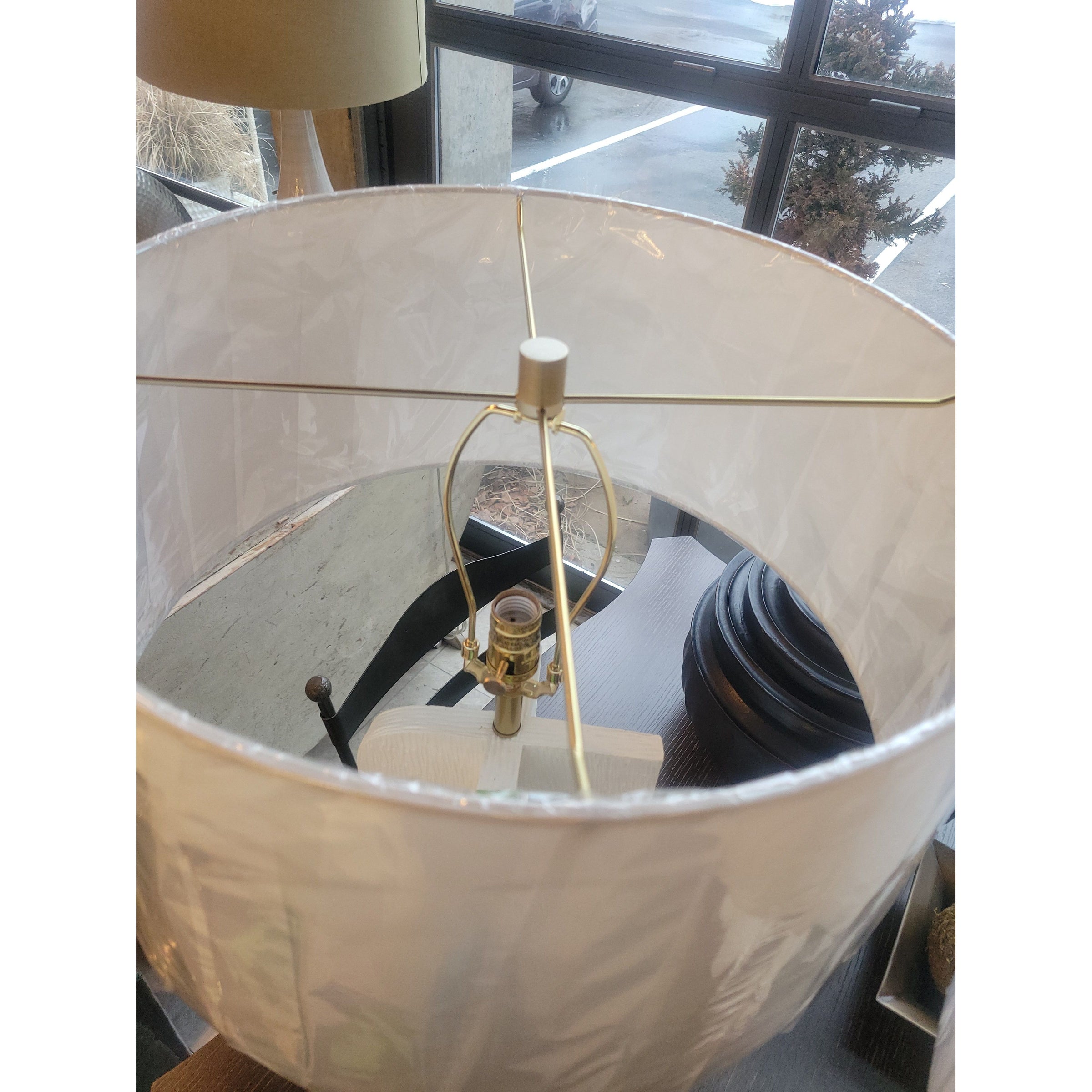 PAIR of 'Tevin' Resin Table Lamps w/ Shades by Arteriors