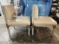 SET of 10 Leather & Brass Dining Chairs by Antoine Proulx for Dennis Miller