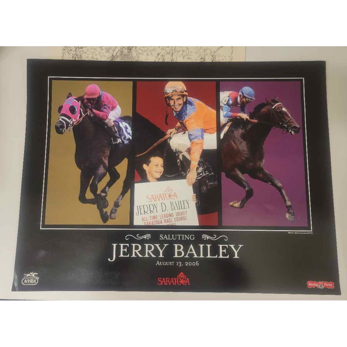 2006 Saratoga Race Course Poster Featuring Jerry Bailey