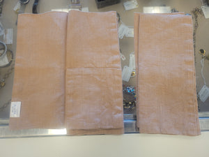 Set of 4 Tan Linen Cutlery Pockets