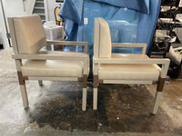 SET of 10 Leather & Brass Dining Chairs by Antoine Proulx for Dennis Miller