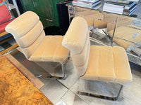 SET of 8 Wool Mohair Cantilever Dining Chairs by Pace (AS IS)