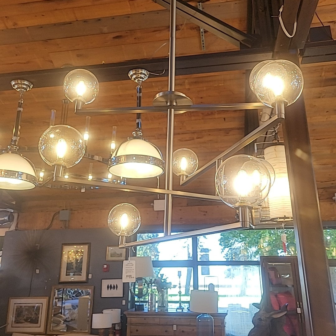 'Gambit' Nickel 8-Light Chandelier by VC - colletteconsignment.com