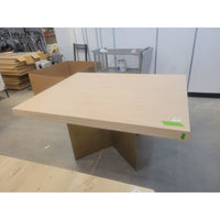 Custom 5-ft Light Wood Dining Table w/ Base