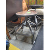 SET of 3 Vintage Round Wood & Iron Stools - AS IS