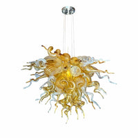 Chihuly Style Orange Murano Blown Glass Pendant Light