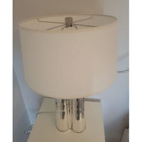 PAIR of Silver Mercury Wavy Table Lamps by Robert Abbey