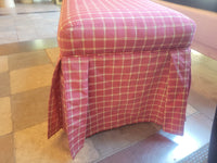 Custom Pink Gingham Silk Skirted Bench