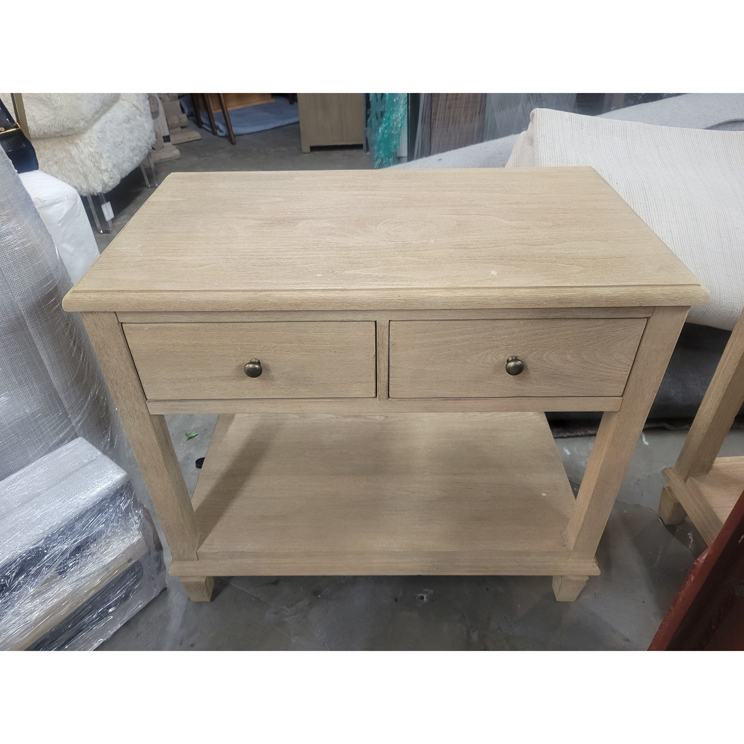 PAIR of 2-Drawer Wood Night Stands w/ Shelf