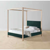 Performance Velvet Emerald Canopy Bed - 66"Wx87"Dx84"H