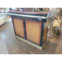 Mahogany & Cherry Bar de Bistro w/ Steel Top & Brass Rail by French Heritage