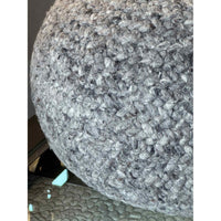 Custom Heather Gray Woven Wool Pouf