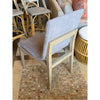 SET of 10 Gray Upholstered Dining Chairs on Wood Bases