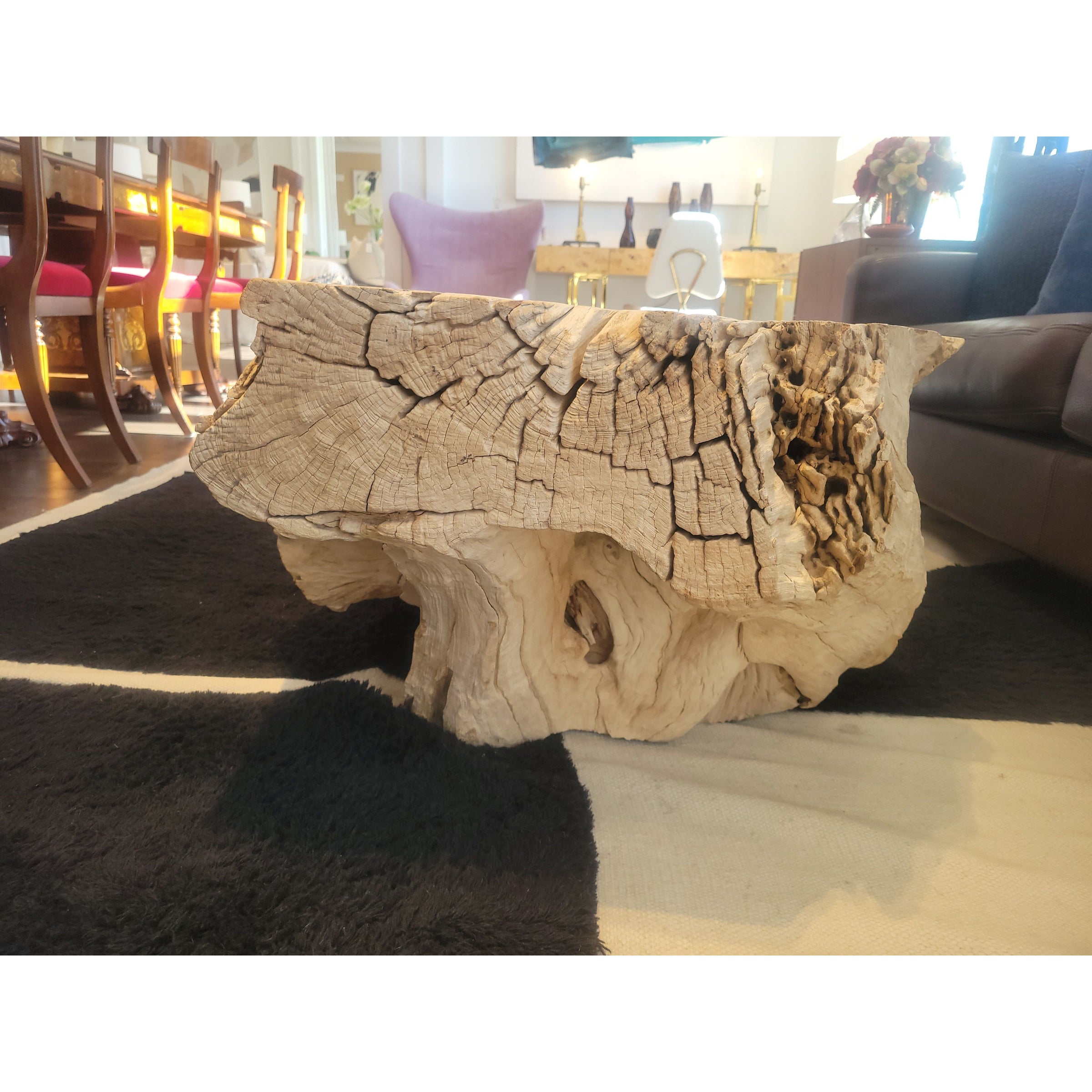 Live Edge Wood Coffee Table w/ Green Resin Pool - colletteconsignment.com