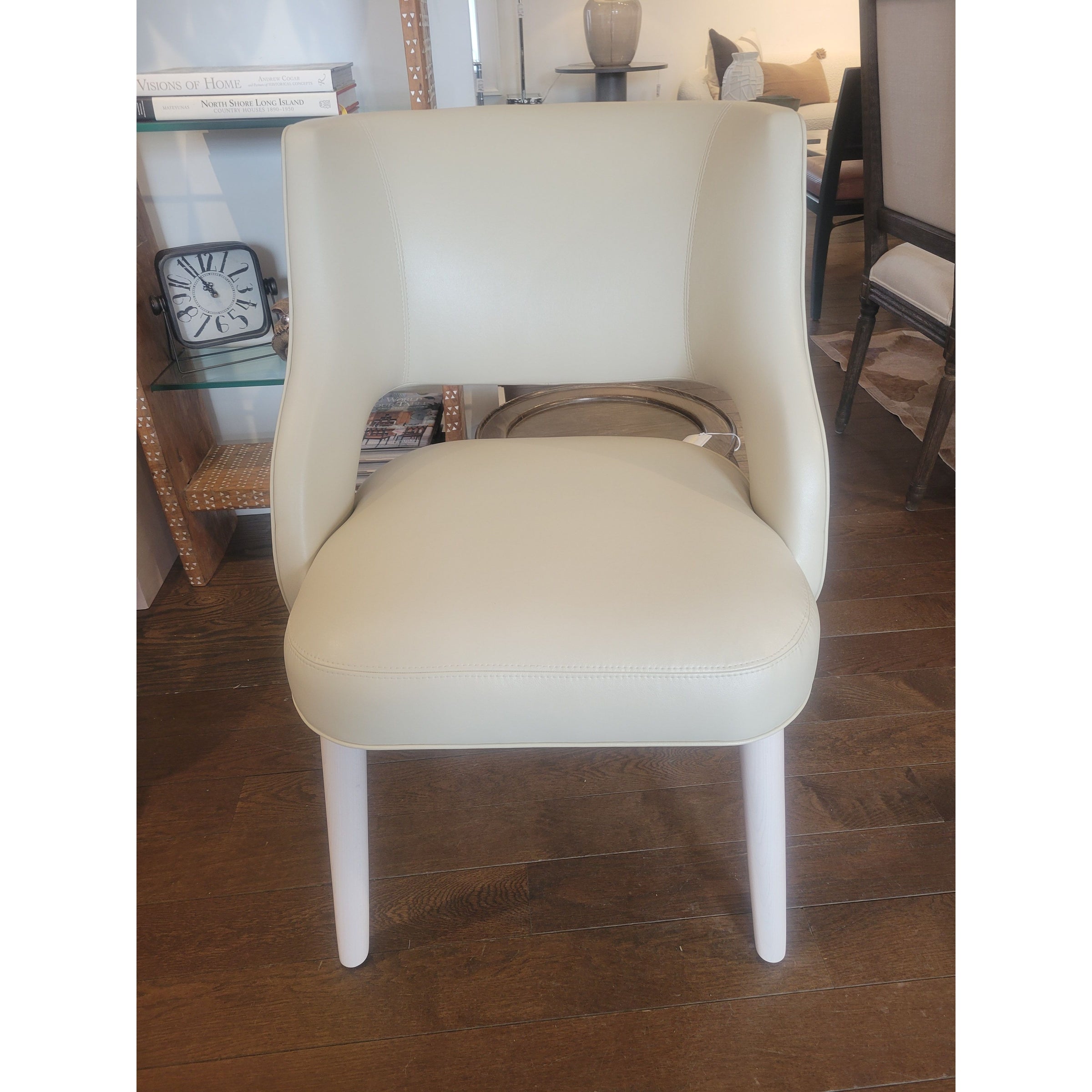 Custom 'Beccacino' Leather Side Chair by Tailored Home - colletteconsignment.com