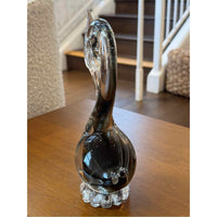 Vintage Smoked Glass Crane by Murano