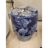 Navy & White Ceramic Lattice Garden Stool / Table