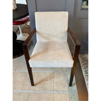PAIR of 'French Line' Gray Suede & Wood Chairs by Didier Gomez for Lignet Rose