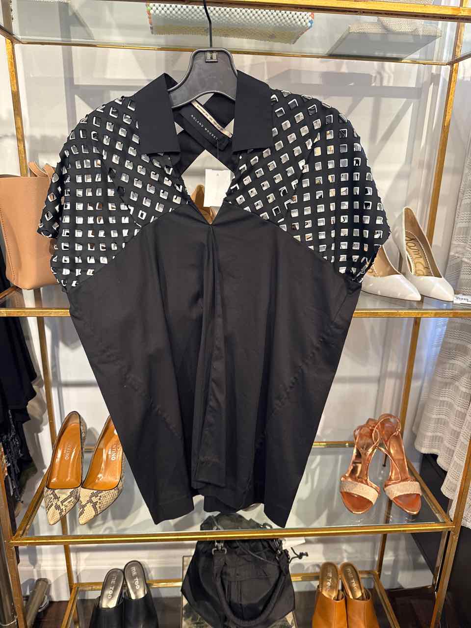 Roland Mouret Size 6 Black & White Blouse