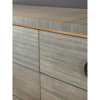 'Parker' Blue Shimmer Raffia & Bronze 9-Drawer Dresser by V&H