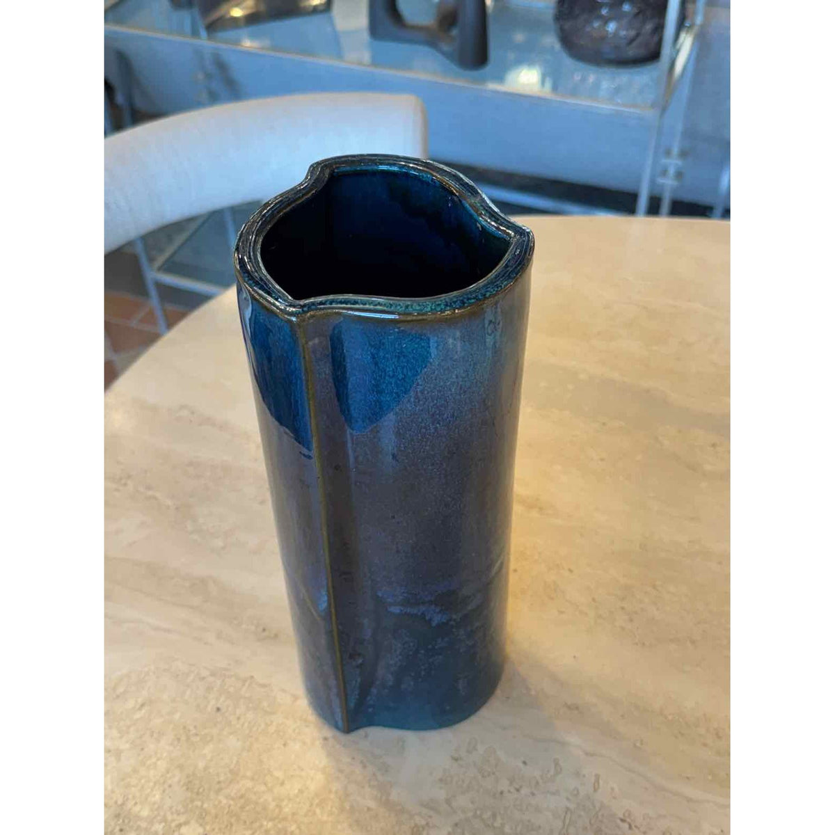 Navy to Green Ombre Vase