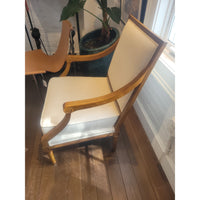 PAIR of Louis XVI Style Linen & Wood Chairs by Ballard Designs