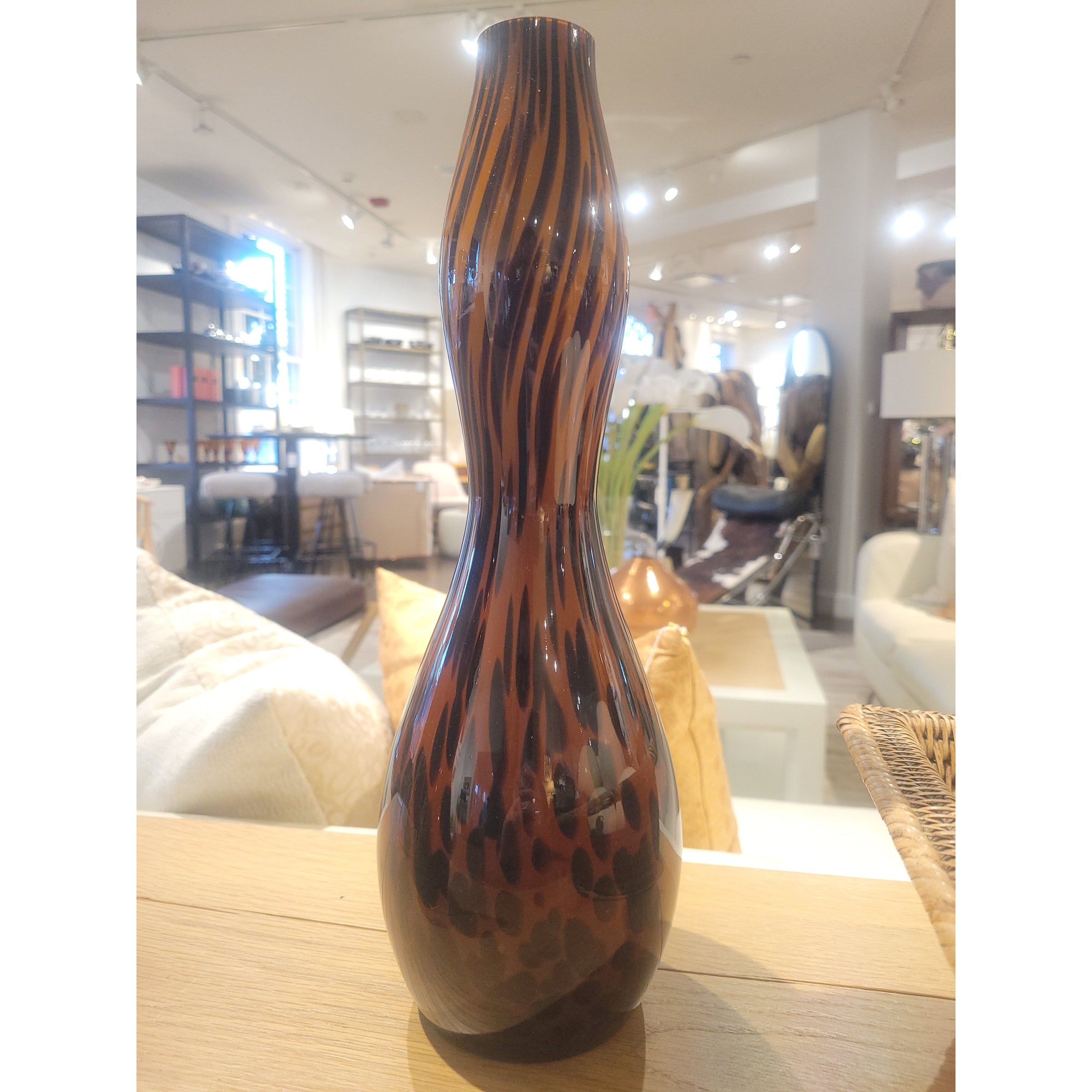 Short Tiger Stripe Bud Vase