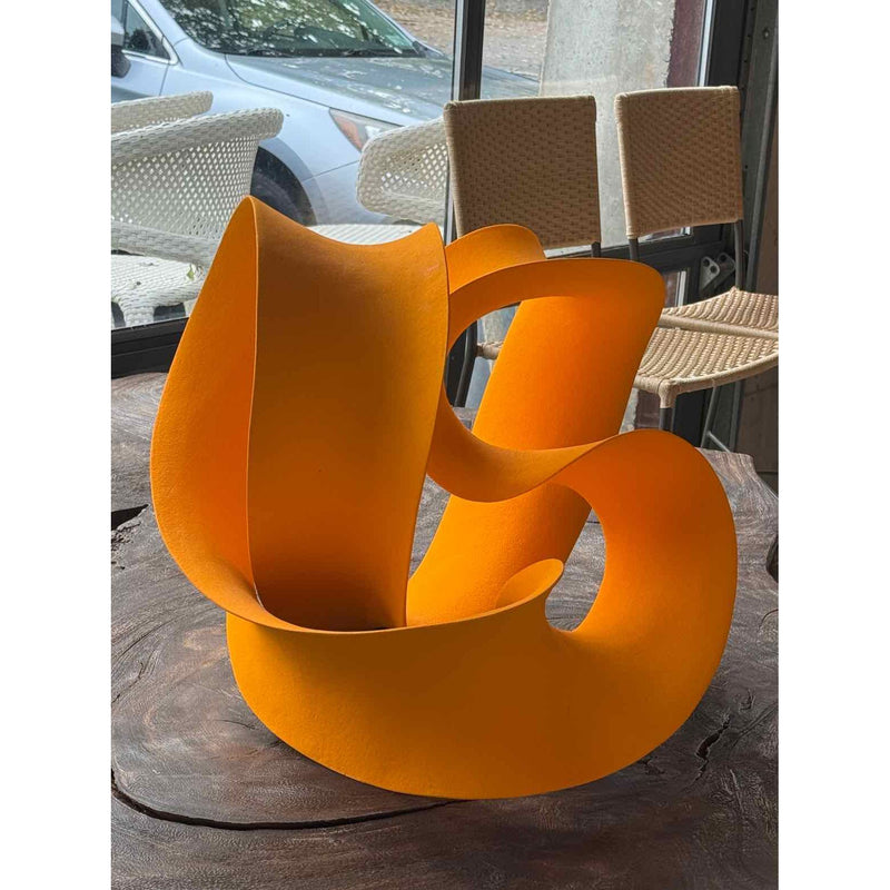 Orange Ceramic Sculpture Attributed to Merete Rasmussen