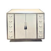 Caracole Classic White Faux Shagreen Cabinet w/ Tassels