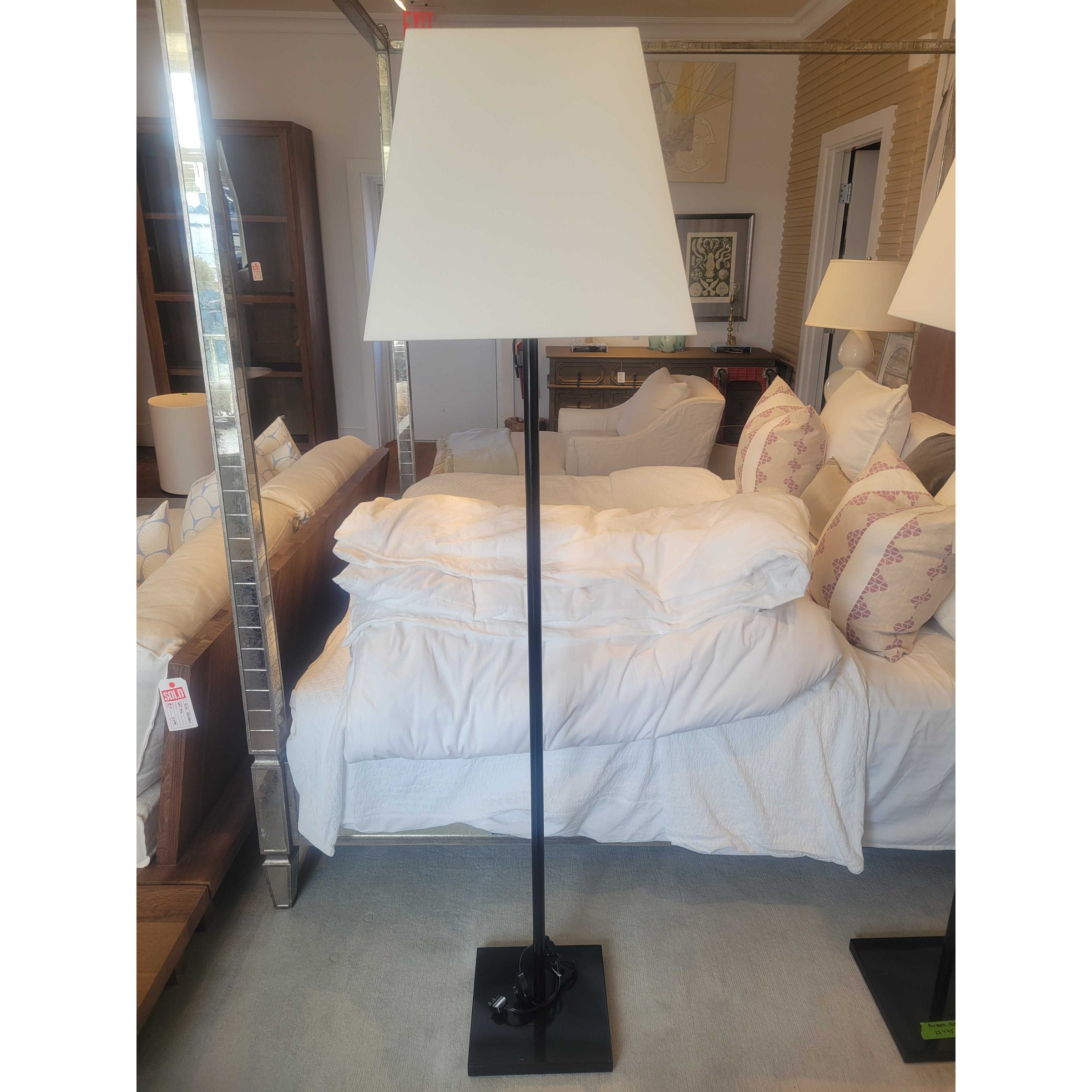 Metal Matchstick Floor Lamp w/ Shade by Armani Casa - colletteconsignment.com
