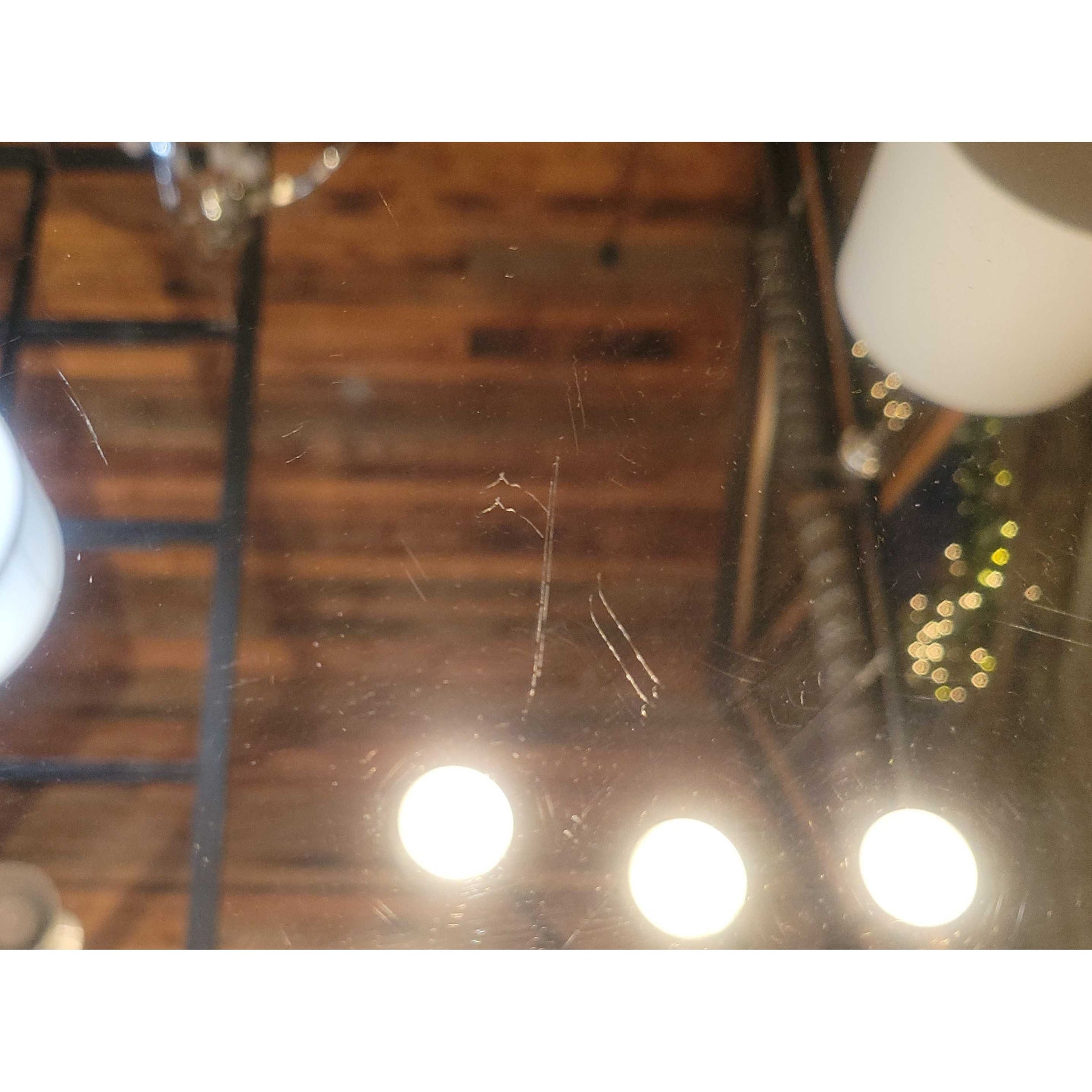 Antique 4-Drawer Platinum Painted Rococo Commode w/ Mirror Glass Top (As Is)