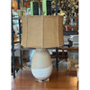 PAIR of Ceramic Table Lamps on Lucite Bases by Made Goods w/ Burlap Shades