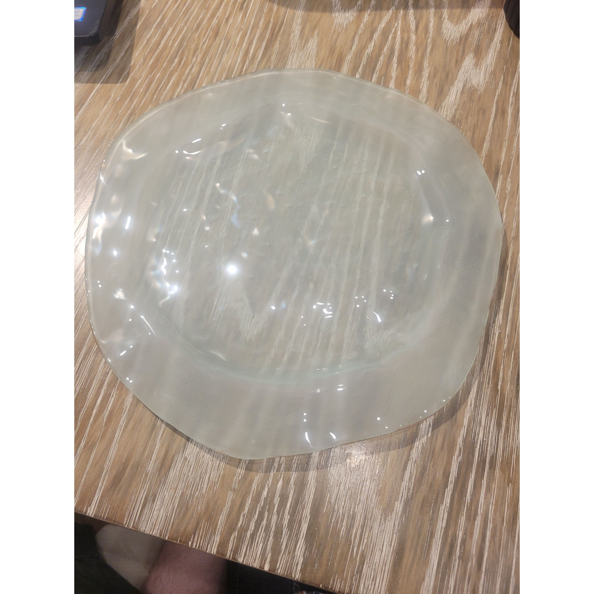 Frosted Satin Glass Charger w/ Gold Leaf Trim by Annieglass (AS IS)