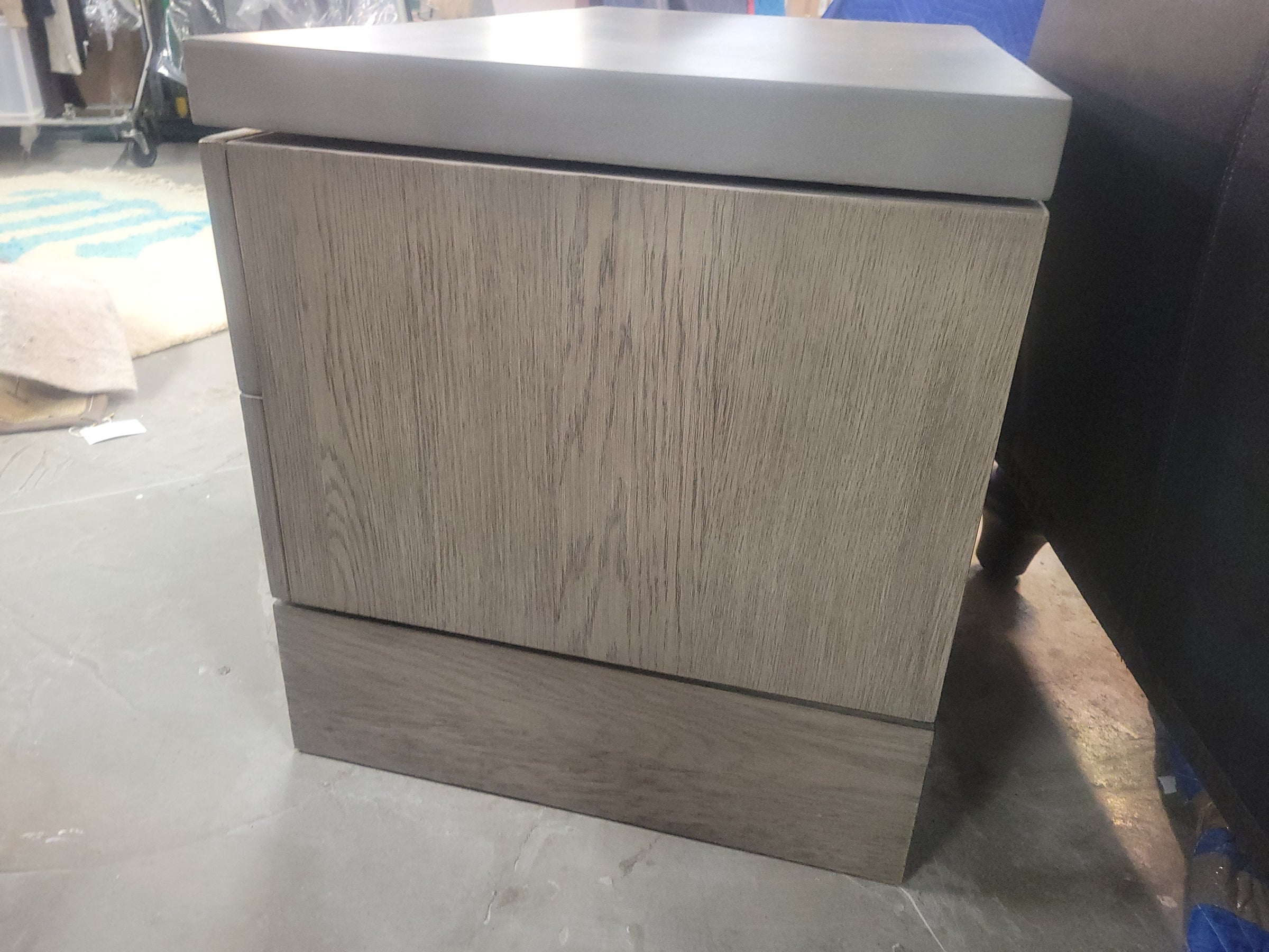 Meade Open 1-Drawer Gray Oak Nightstand w/ Concrete Top by RH